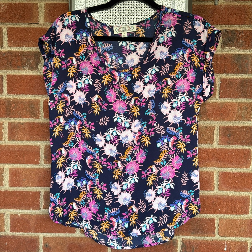Floral Printed Cap Sleeve Blouse